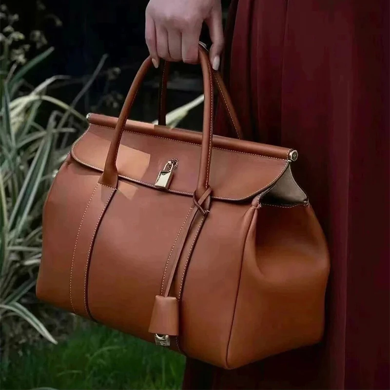 Ретро-портфель дизайнерская строчка кожаная сумка на плечо контрастного цвета