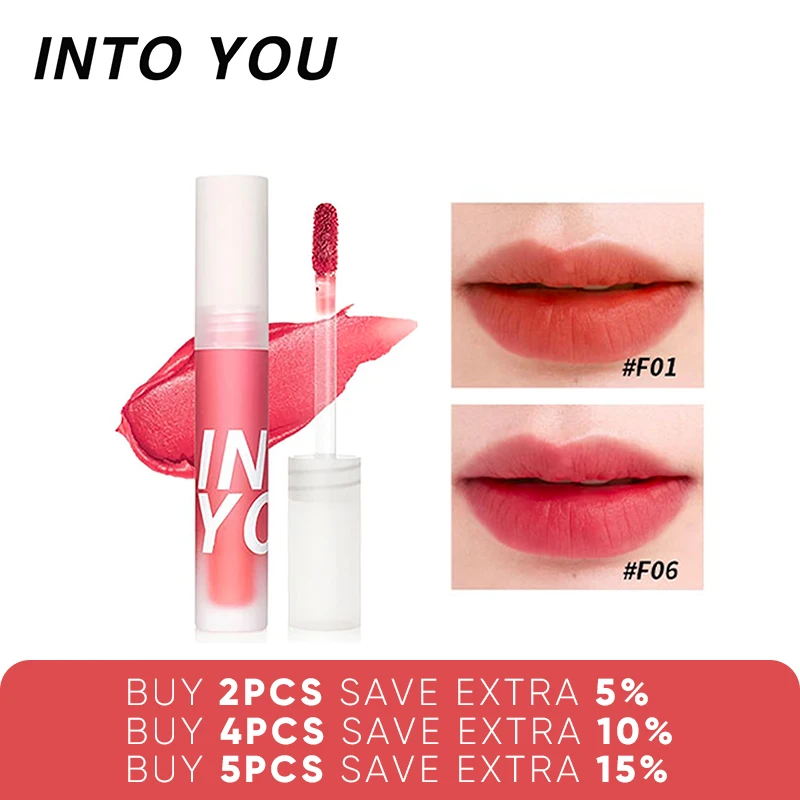 

INTO YOU Matte Lip Gloss Smooth Liquid Lipstick Long Lasting Lip Tint Moisturizing Makeup Cosmetic 6 Colors