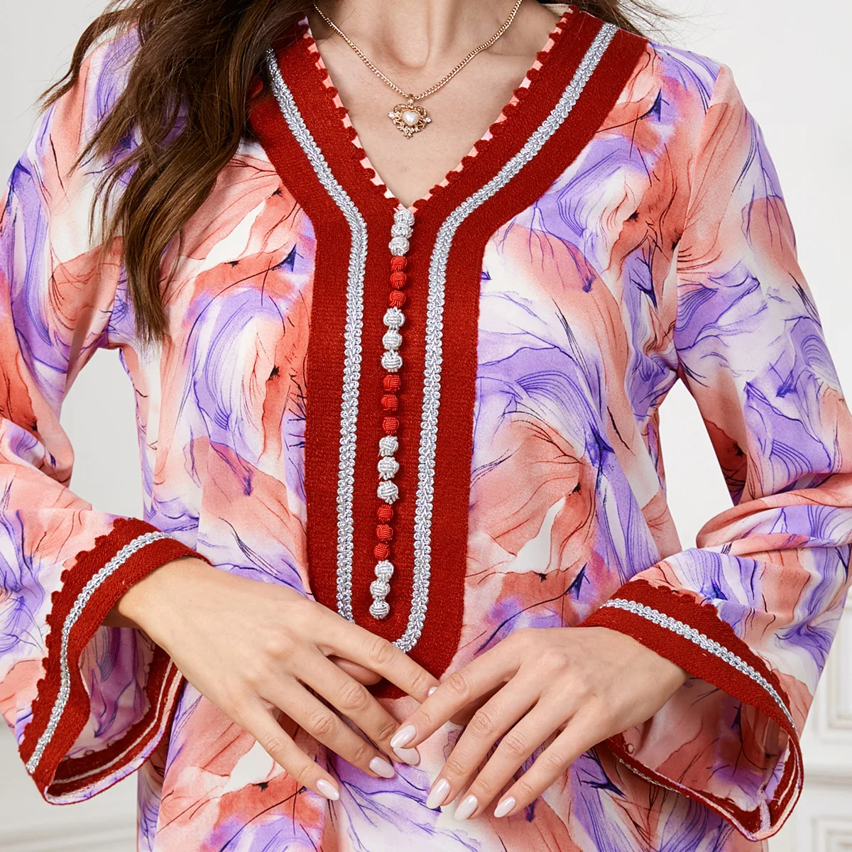 Платье с вышивкой драгоценности модный кафтан арабский Дубайский халат женская