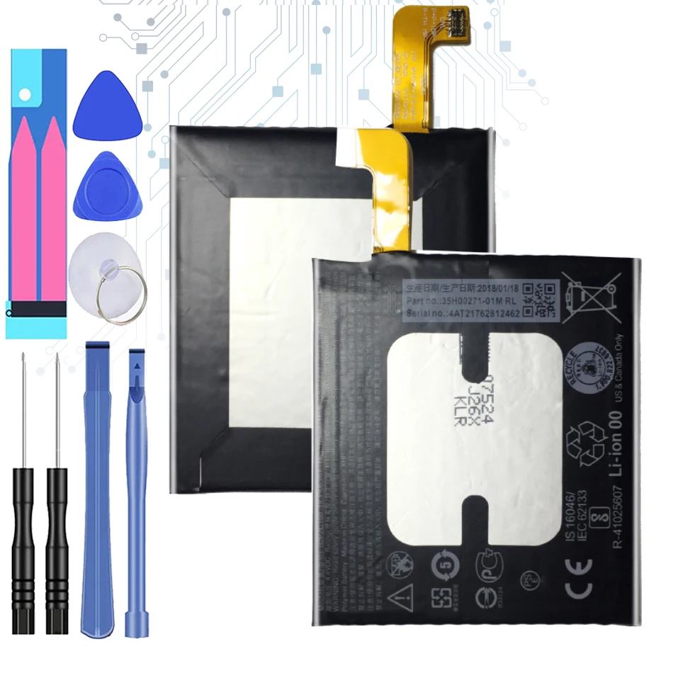 

For HTC 3000mAh B2PZC100 Battery For HTC U-3U U11 Replacement Li-ion Phone Battery + Gift Tools + Stickers