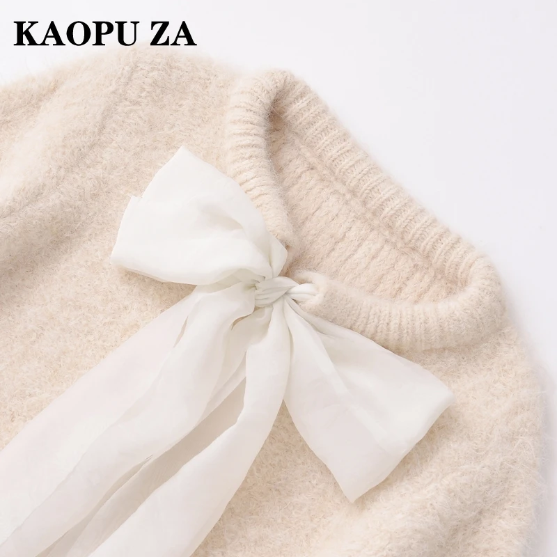 KAOPU ZA 2024 осенняя новая женская куртка-свитер в консервативном стиле с круглым