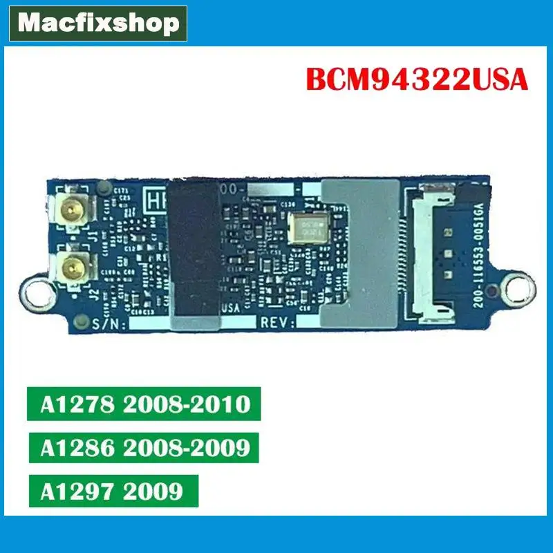 

Оригинальная карта для ноутбука BCM94322USA 2,0 607-4144-A с Wi-Fi для Macbook Pro Unibody A1278 2008-2010 A1286 2008 2009 A1297 2009