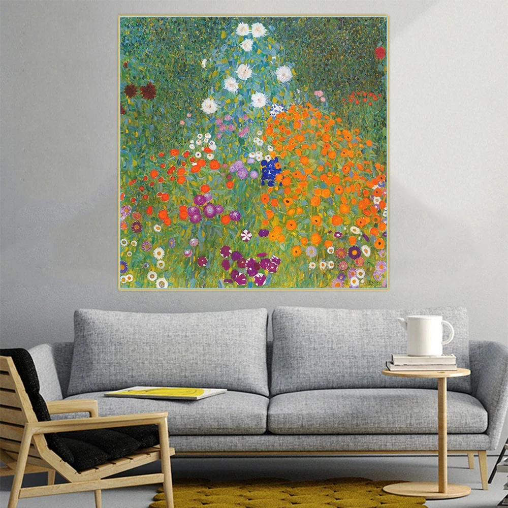 Густава Климта &quotЦветочный сад&quot Эстетическая картина на холсте Классическая с