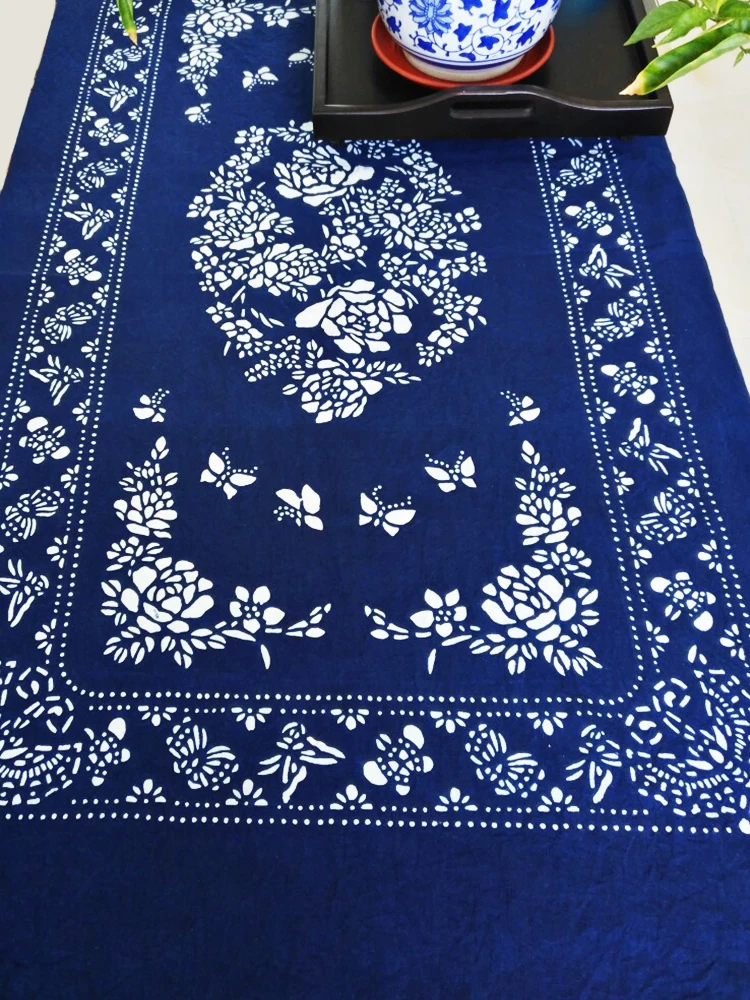 

Wuzhen blue printed tablecloth, wax dyed fabric, all cotton tablecloth, TV coffee table, dustproof cloth, tablecloth