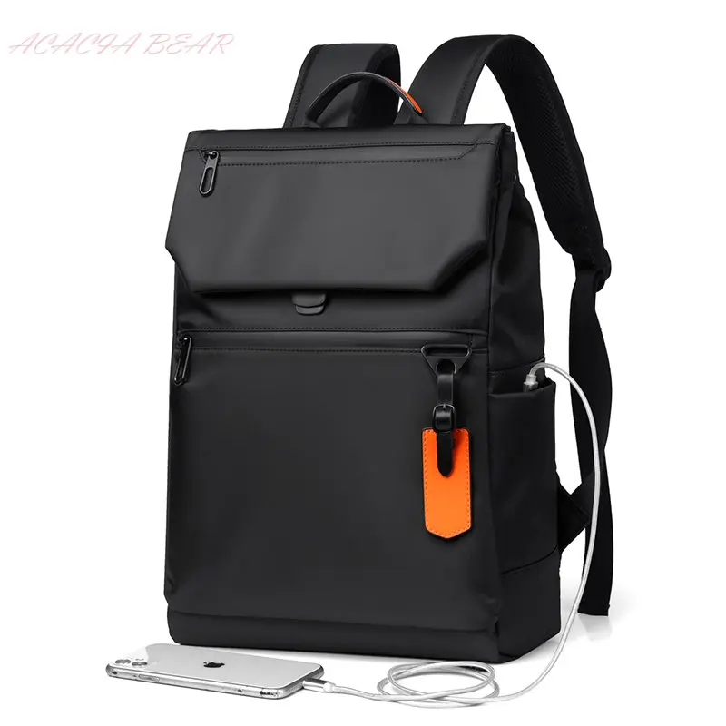 

Водонепроницаемый мужской рюкзак для ноутбука, роскошный брендовый дизайнерский деловой городской рюкзак черного цвета с USB-зарядкой