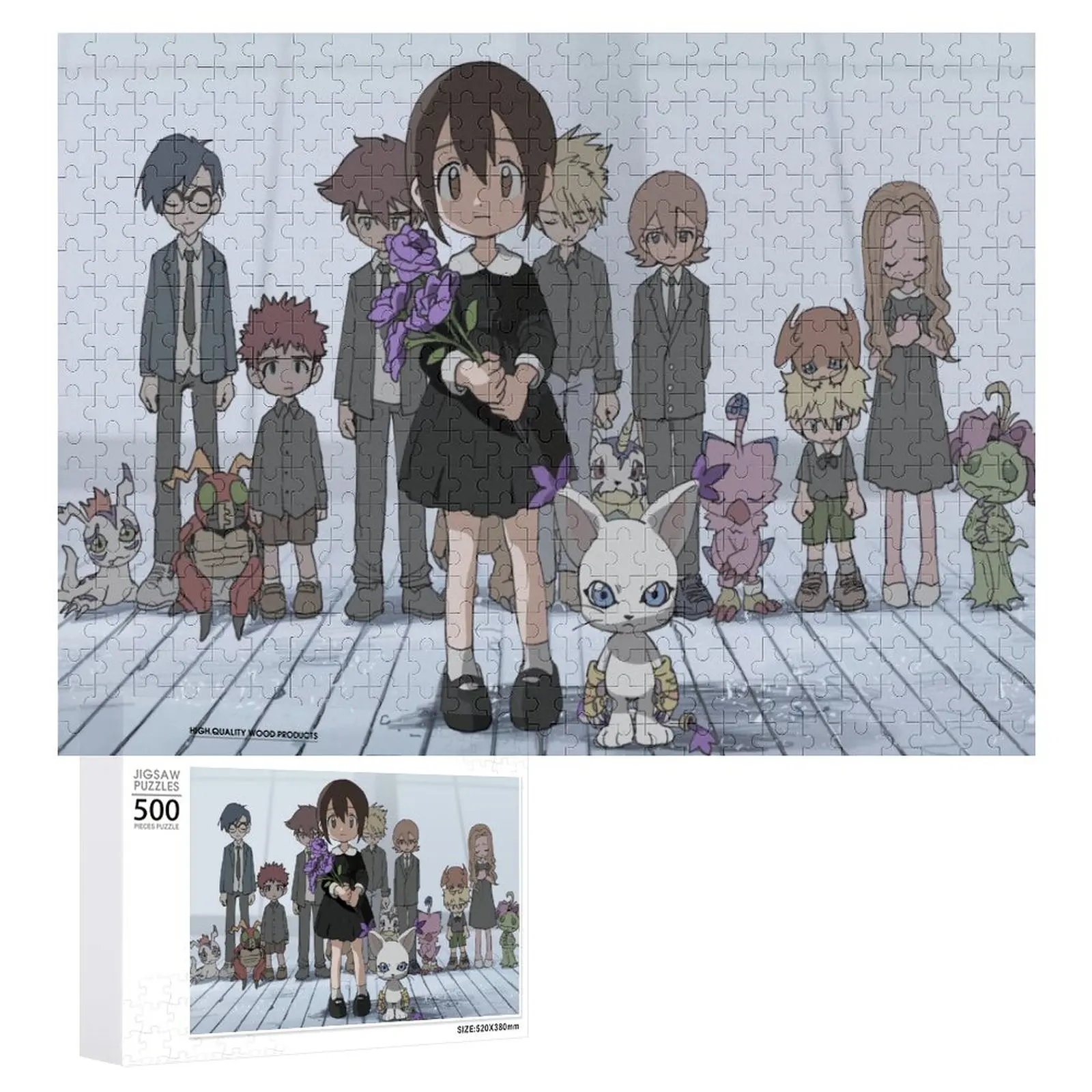

500/1000 pieces Digital Monster Jigsaw Puzzle Diy wooden jigsaw puzzle Sound model Assembled jigsaw puzzle children's gift toys