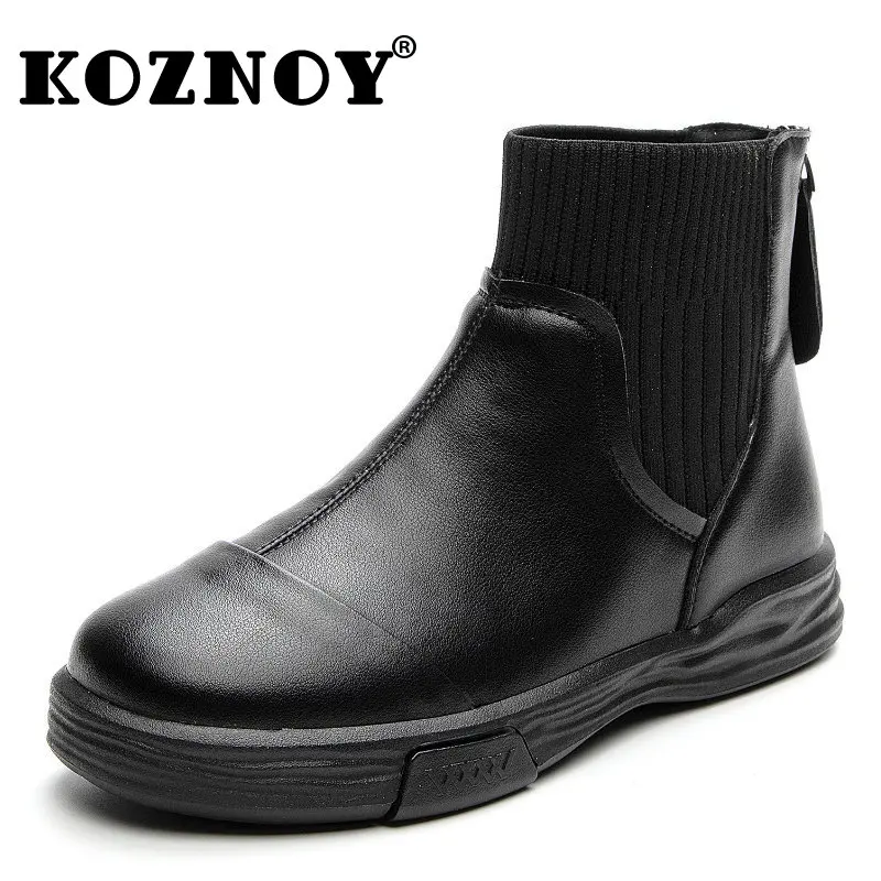 

Новинка 2,5 см, лоферы из натуральной коровьей кожи на плоской подошве, женские весенне-осенние носки до щиколотки, ботинки для дымохода, женс...