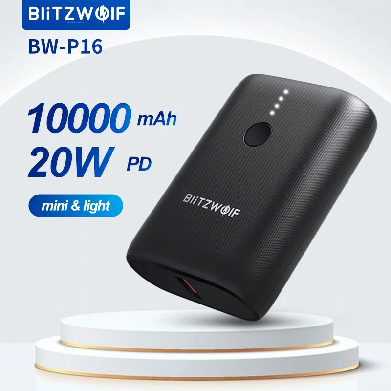 

BlitzWolf BW-P16 10000mAh mini Power Bank with 20W PD&18W QC3.0 Fast Charging powerbank for iPhone 13 Pro Max for Samsung xiaomi