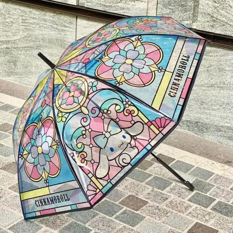 

Sanrio Hello Kitty Kuromi Cinnamoroll Summer Umbrella Cute New Automatic Manual Fold Ultraviolet-Proof Long Handle Portable Girl