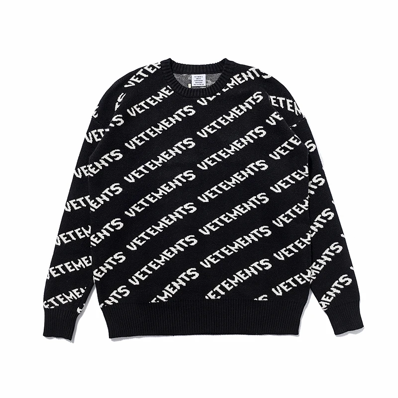 

21SS Latest TOP Oversize Vetements Men Women High Quality VTM Long Sleeve full logo printing sweater