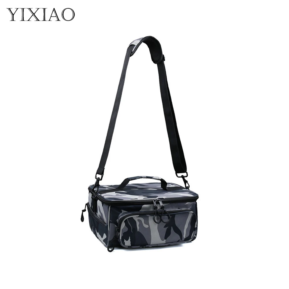 

YIXIAO Multifunctional Portable Outdoor Fishing Tackle Storage Bag Camouflage Shoulder Fishing Reel Storage Lure Bags
