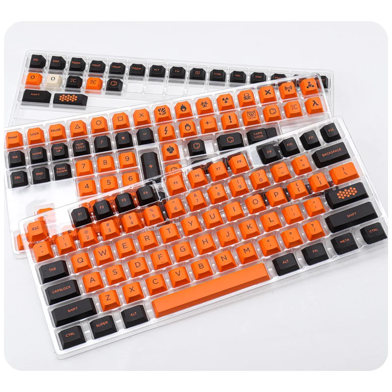 Набор колпачков для клавиатуры ECHOME Carbon Custom Orange PBT ...