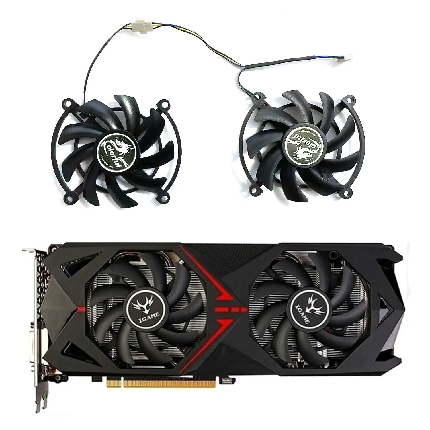 Подходит для красочной видеокарты Geforce GTX 1060 1070 85 мм 4-контактный графический