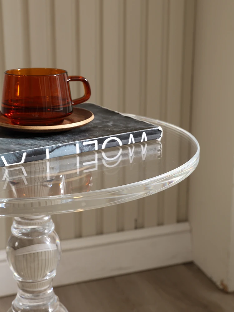 Креативный круглый журнальный столик для маленькой квартиры светильник