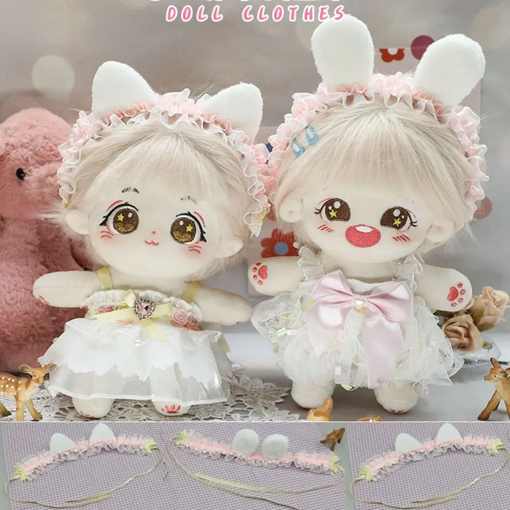 

Симпатичная плюшевая искусственная кожа, новые аксессуары, кролик, кошка, миниатюрная кукла, головной убор, сделай сам, кукла, высота 20 см, хлопковая кукла