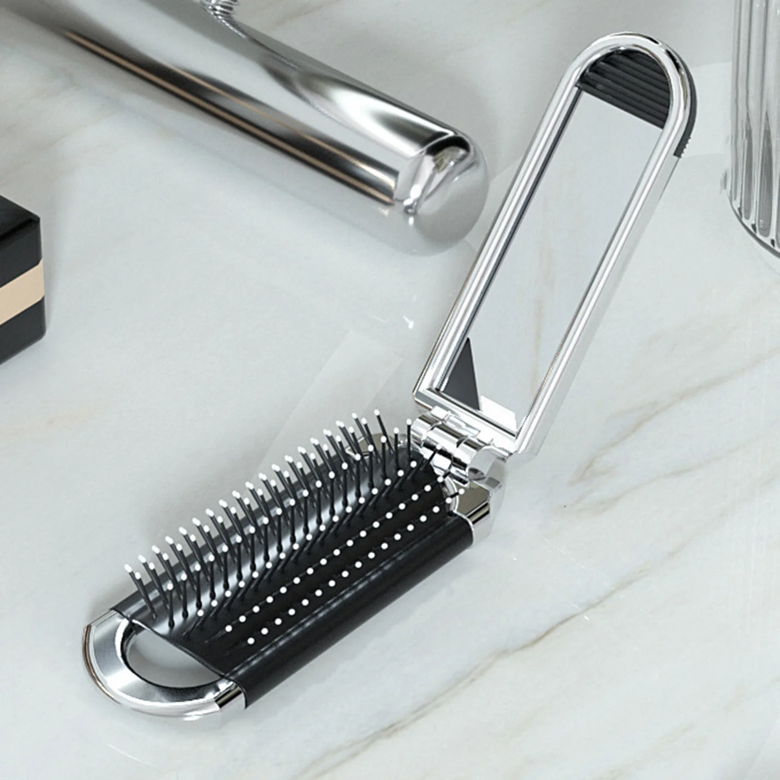 2 в 1 мини-портативная складная расческа зеркало алмазная воздушная подушка