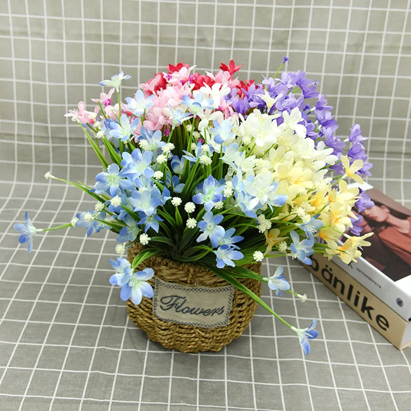 

7 Heads Of Spring Grass, Orchids, Artificial Flowers, Plastic Flowers, Hotel Office Vase Decoration, Indoor Decorations