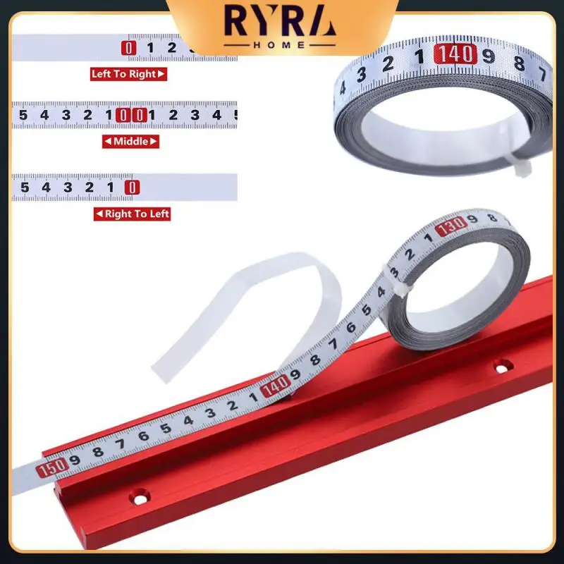 

Nylon Coating Metric Tape Measure 1/2" Steel Self Adhesive Scale Ruler Tape 1-5M For Router Table T-Track Woodworking