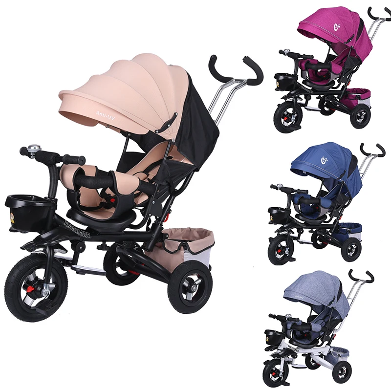Children's Tricycle Bicycle Children Foldable Bike Baby Strollers Baby Trolley Multifunction Baby Bicycle for 1-6 Years Old
