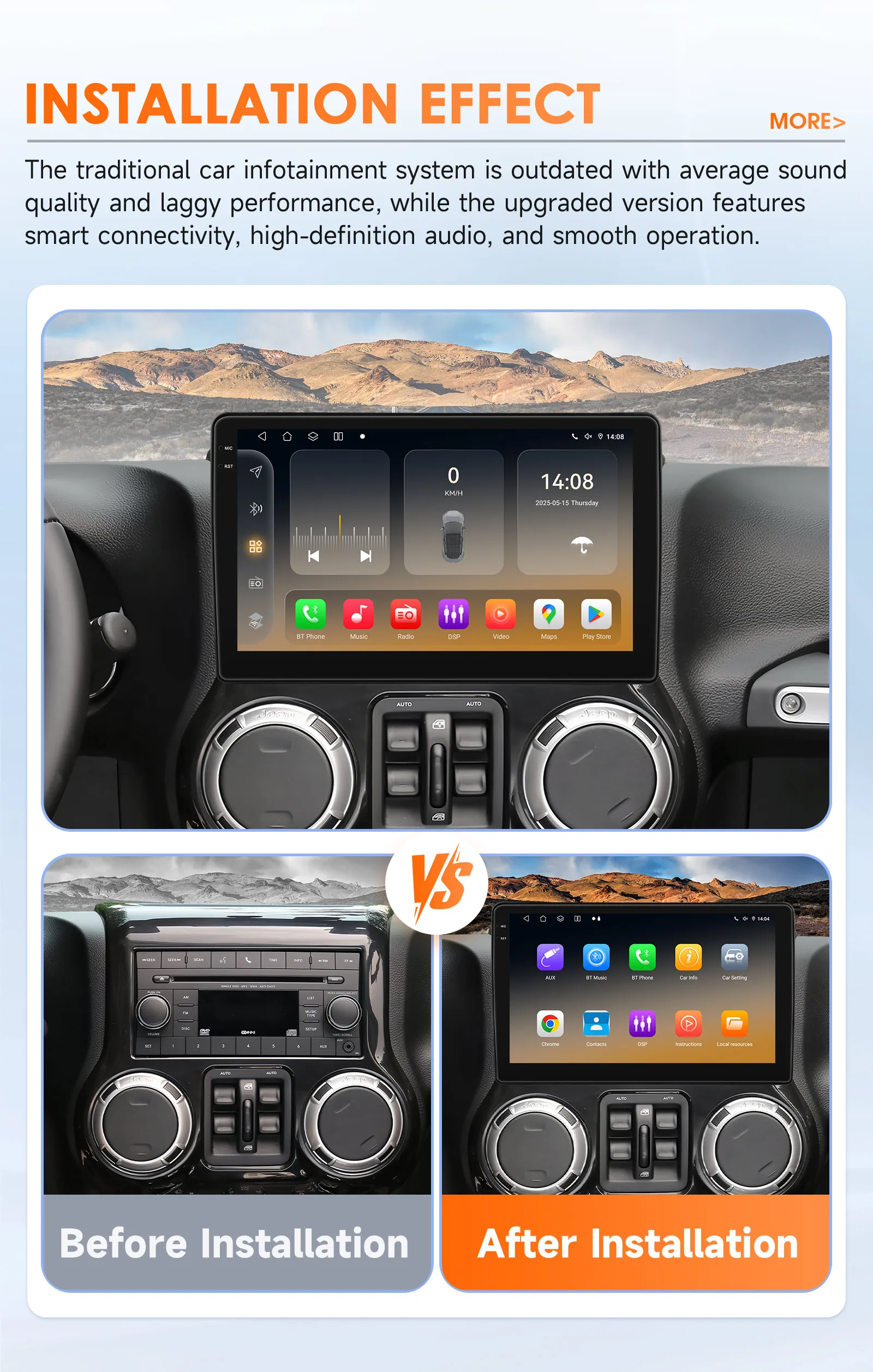 Фото Автомагнитола Android Auto с GPS, Wi-Fi, мультимедиа, видеоплеером и RDS для Jeep Wrangler/Grand Cherokee, Dodge Ram, Chrysler Sebring №2