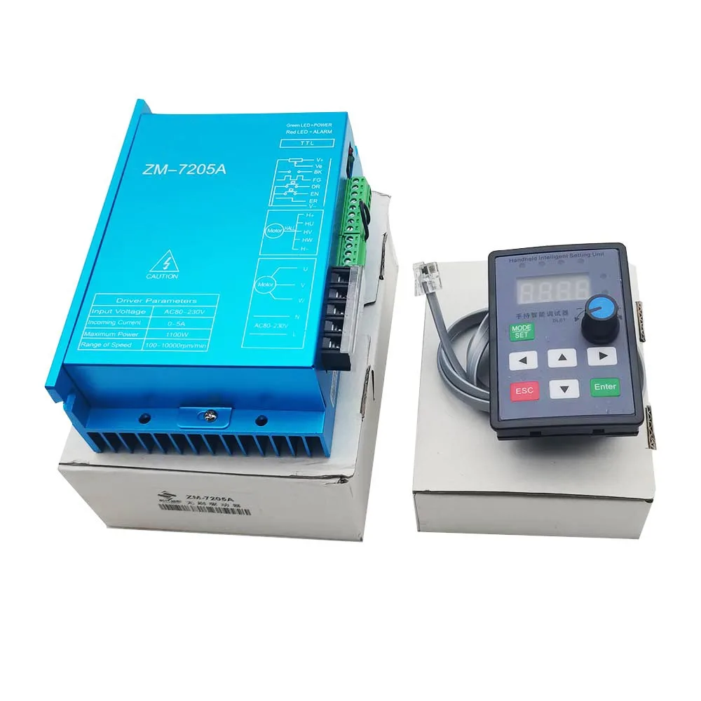 310V High Voltage High Power DC Brushless Motor Driver 220V AC Max. 5A 1100W BLDC With Handheld Intelligent Setting Unit ZM-7205