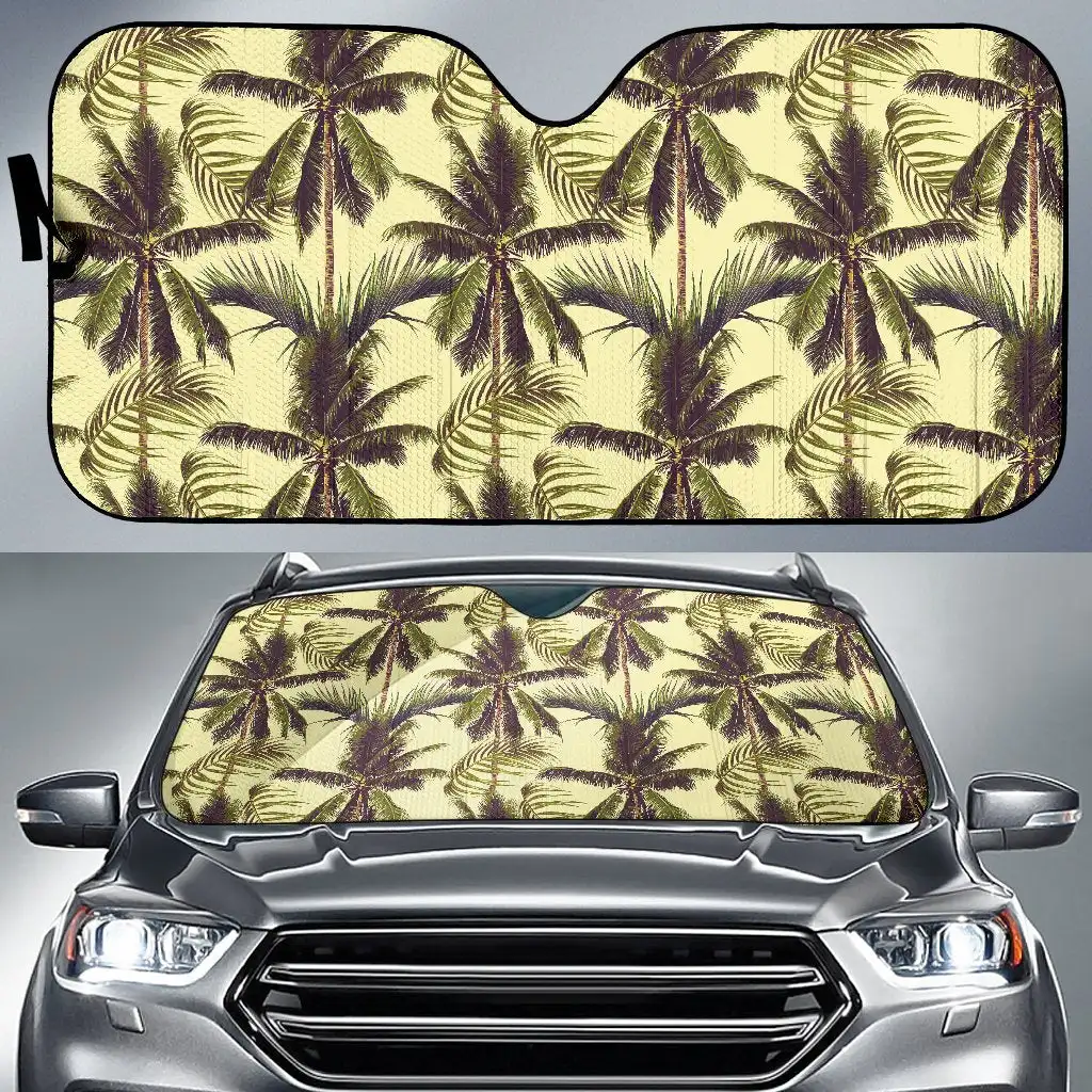

Vintage Palm Tree Pattern Print Car Sun Shade