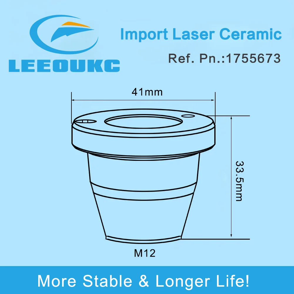 LEEOUKC оригинальный 10 шт./лот лазерный керамический держатель сопла D41 H33.5 m11 мм для
