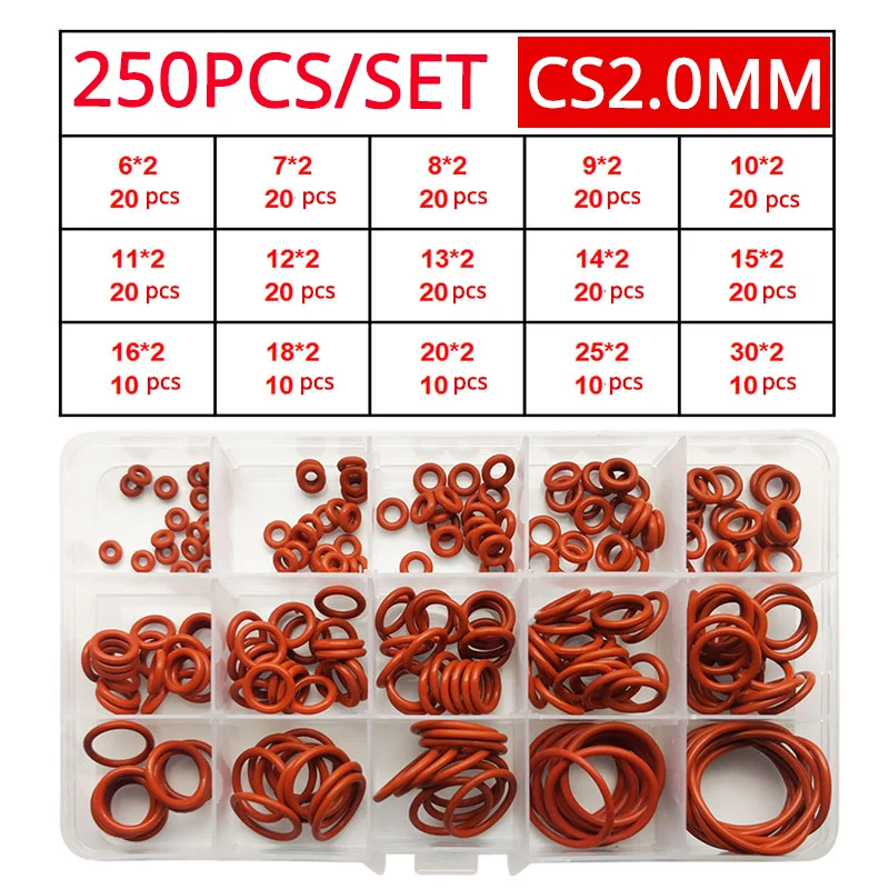 Sealing Gaskets O Ring Waterproof Washer Silicone O-ring Oil Resistant and High Temperature Oring Repair Box Assortment Kit Sets |