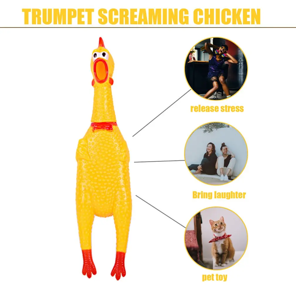 

1PC S/M Funny Pet Toy Sets Squawking Rooster Screaming Rubber Chicken Pet Dog Toys Attractive Dog Cat Puppy Sound Molar Chew Toy