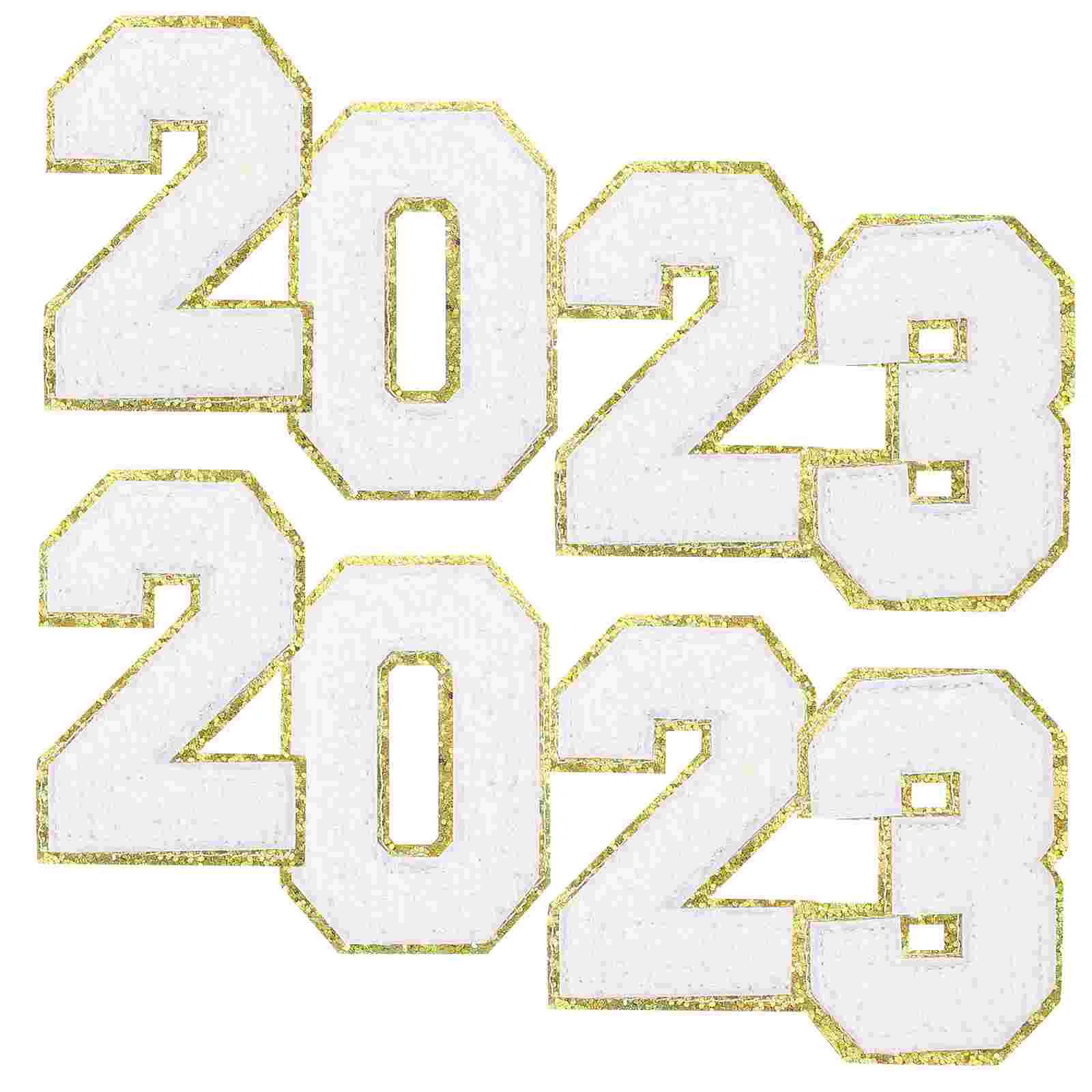 

2 Sets Number Embroidered Patches 2023 Applique Clothes Dress Sewing Patches