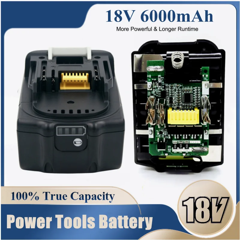 

Upgraded BL1860 Rechargeable Battery 18 V 6000mAh Lithium ion for Makita 18v 6.0Ah Battery BL1840 BL1850 BL1830 BL1860B LXT 400