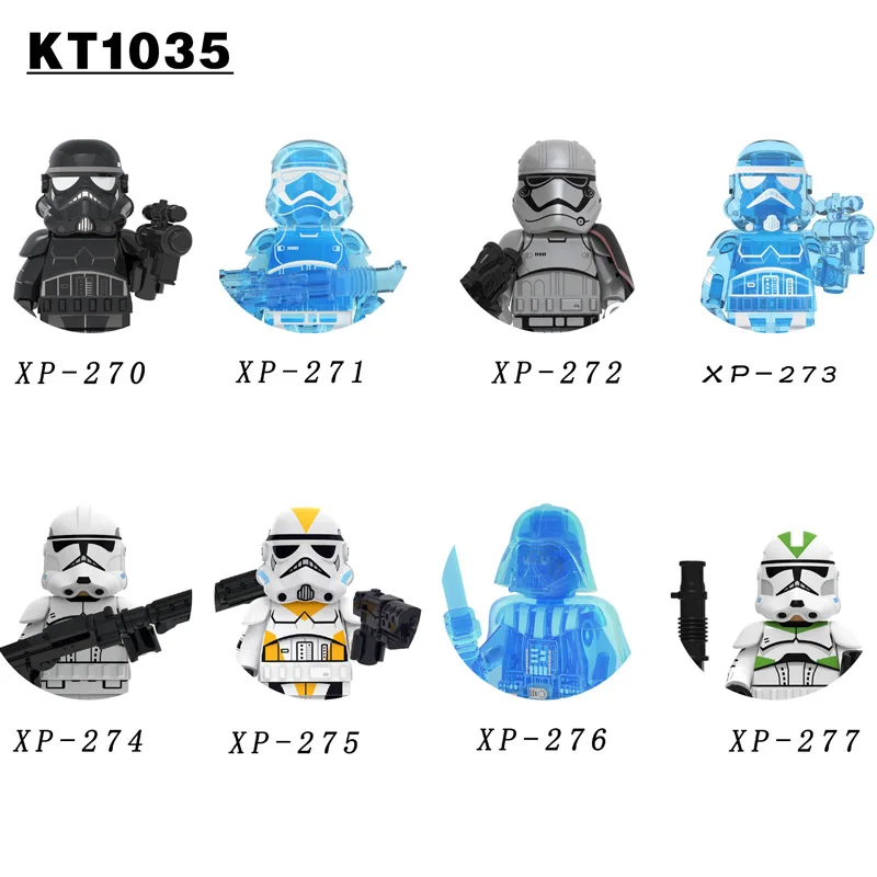 

Disney KT1035 Star Space Mini Dolls Wars villain transparent storm soldier Black Warrior Legion Figures building block toy