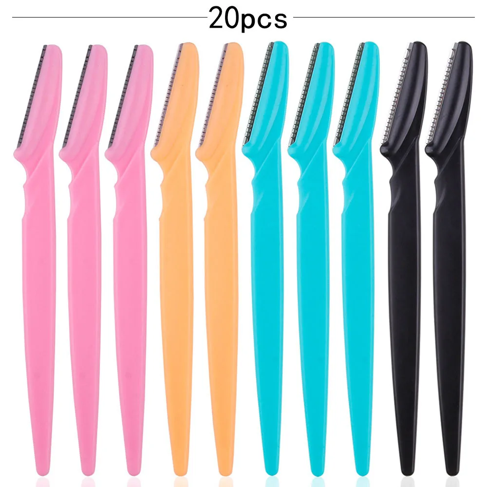 20/40/80Pcs Eye Brow Smooth Face Blades Shaping Knife Trimmer Eyebrow Shaver Face Hair Removal Blades Cutter Woman Makeup Tools