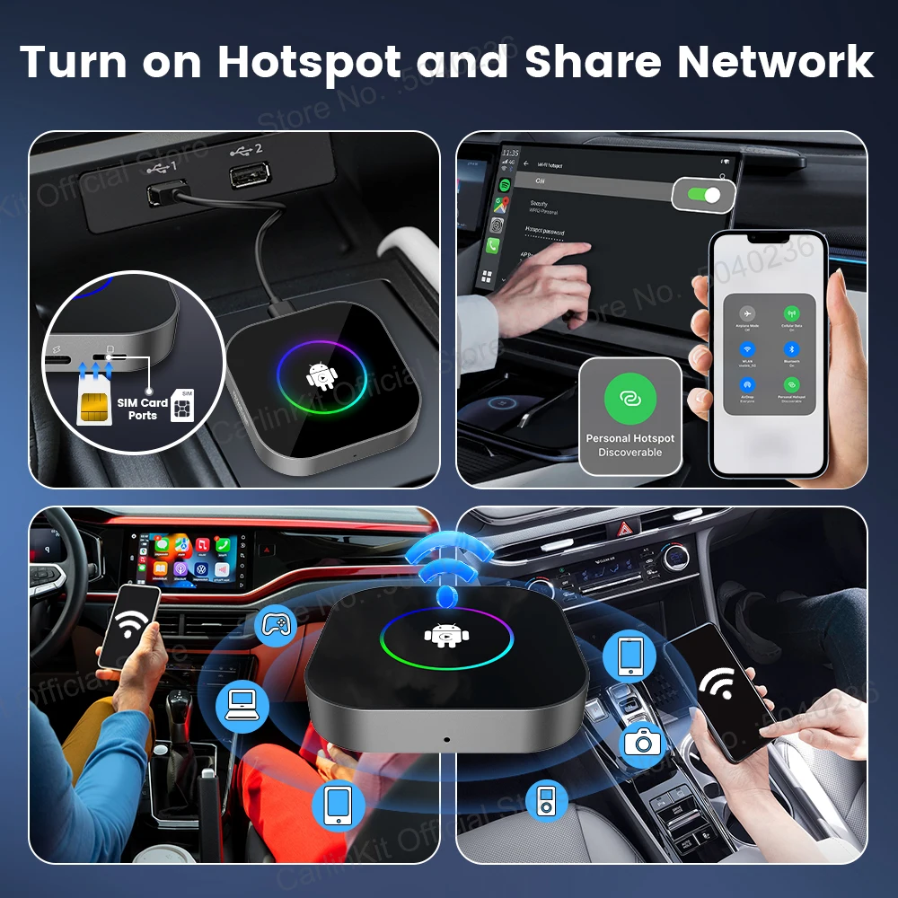 Фото CarlinKit Новый CarPlay Ai Box Android 13 Беспроводная Android Auto Smart TV Box Qualcomm 8-ядерный автомобильный навигационный блок воспроизведение онлайн-видео №4