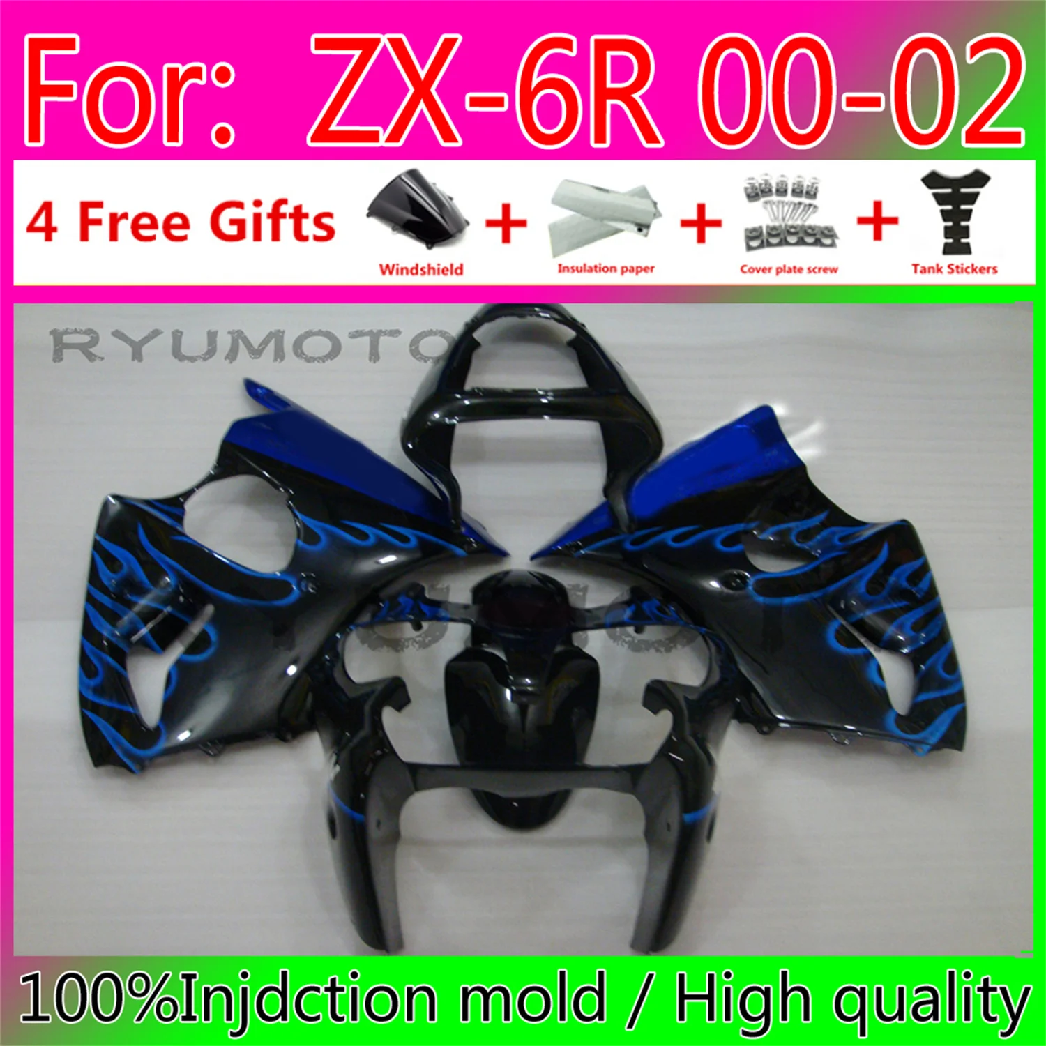 

Обтекатели для мотоцикла KAWASAKI ZX-636 ZX636 ZX6R 00 01 02 ZX 636 ZX-6R ZX600 ZX 6R 2000 2001 2002 обтекатель