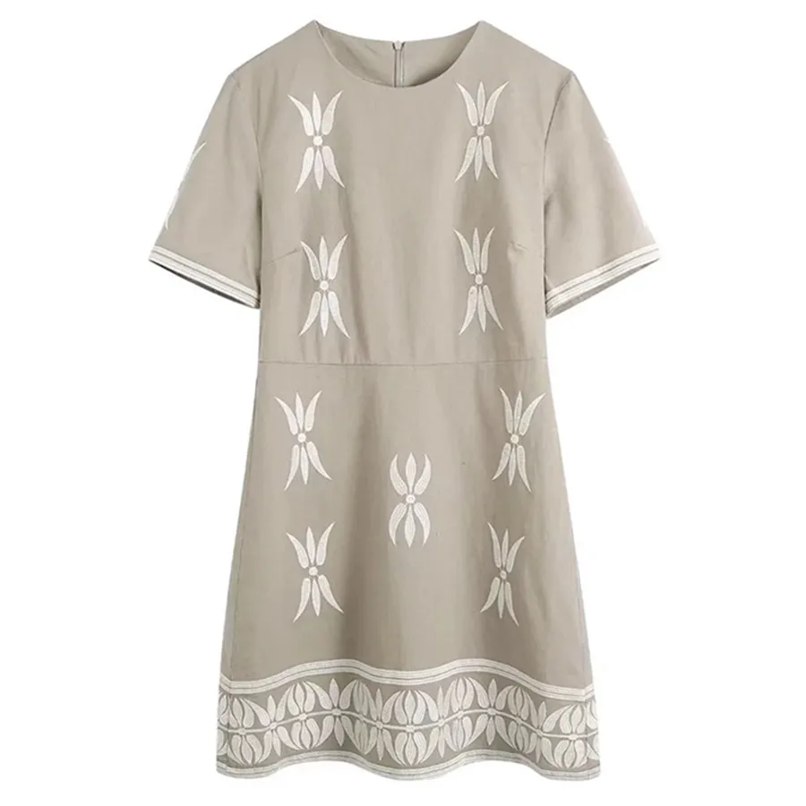 

Мини-платье с коротким рукавом и круглым вырезом, в стиле ретро