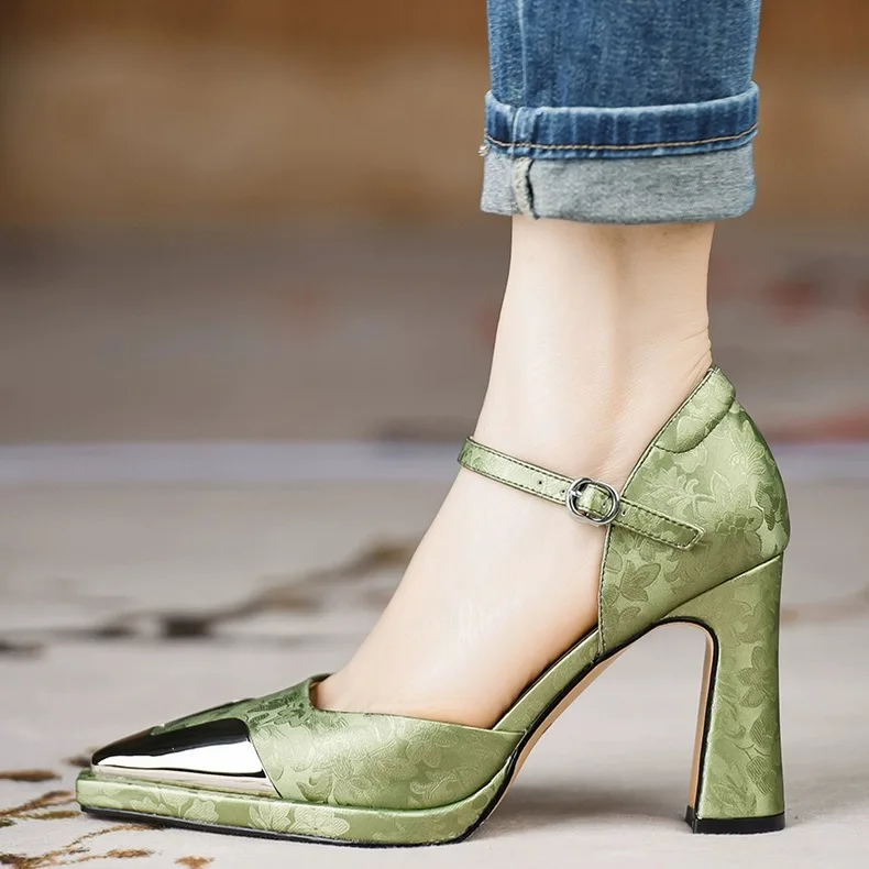 Летняя распродажа женской обуви 2024 босоножки на высоком каблуке костюм Мэри