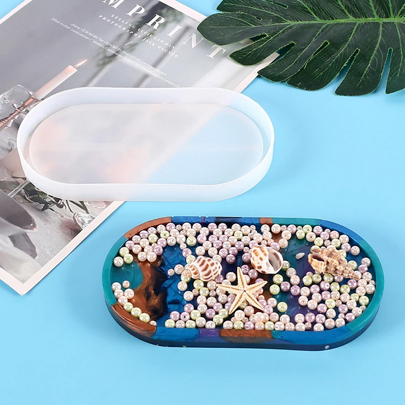 

1PC Oval Silicone Mold For Coaster Molds Uv Resin DIY Clay Epoxy Resin Craft Cake Holder Resin Tray Coaster Mold #14