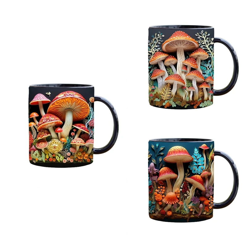 3D Волшебная керамическая кружка с грибами креативные объемные забавные