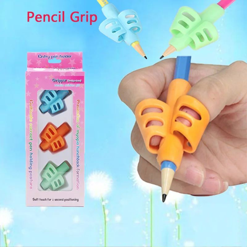 

3 шт./компл. мягкий силикагелевый карандаш с двумя пальцами, детский инструмент для коррекции письма, ручки для детей, подарки для детей