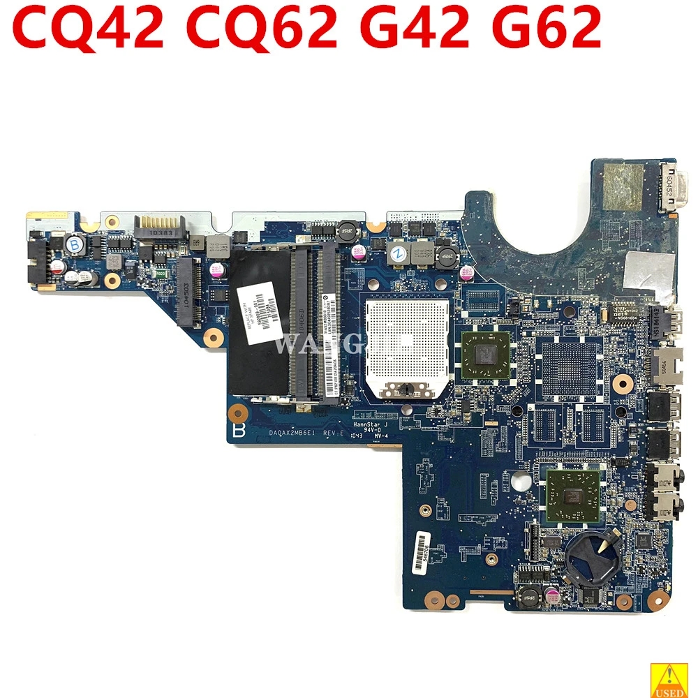 100% Working 592809-001 For HP Pavilion CQ42 CQ62 G42 G62 AMD Used Laptop Motherboard DA0AX2MB6E1 DDR3