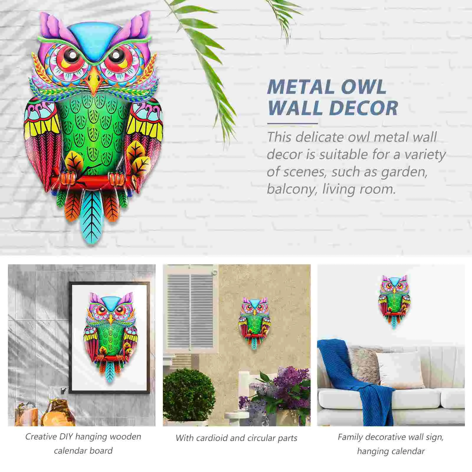 

Iron Owl Hanging Pendant Wall Decors Outdoor Decoration Decorate Creative Metal Housewarming Gift Sculpture Home