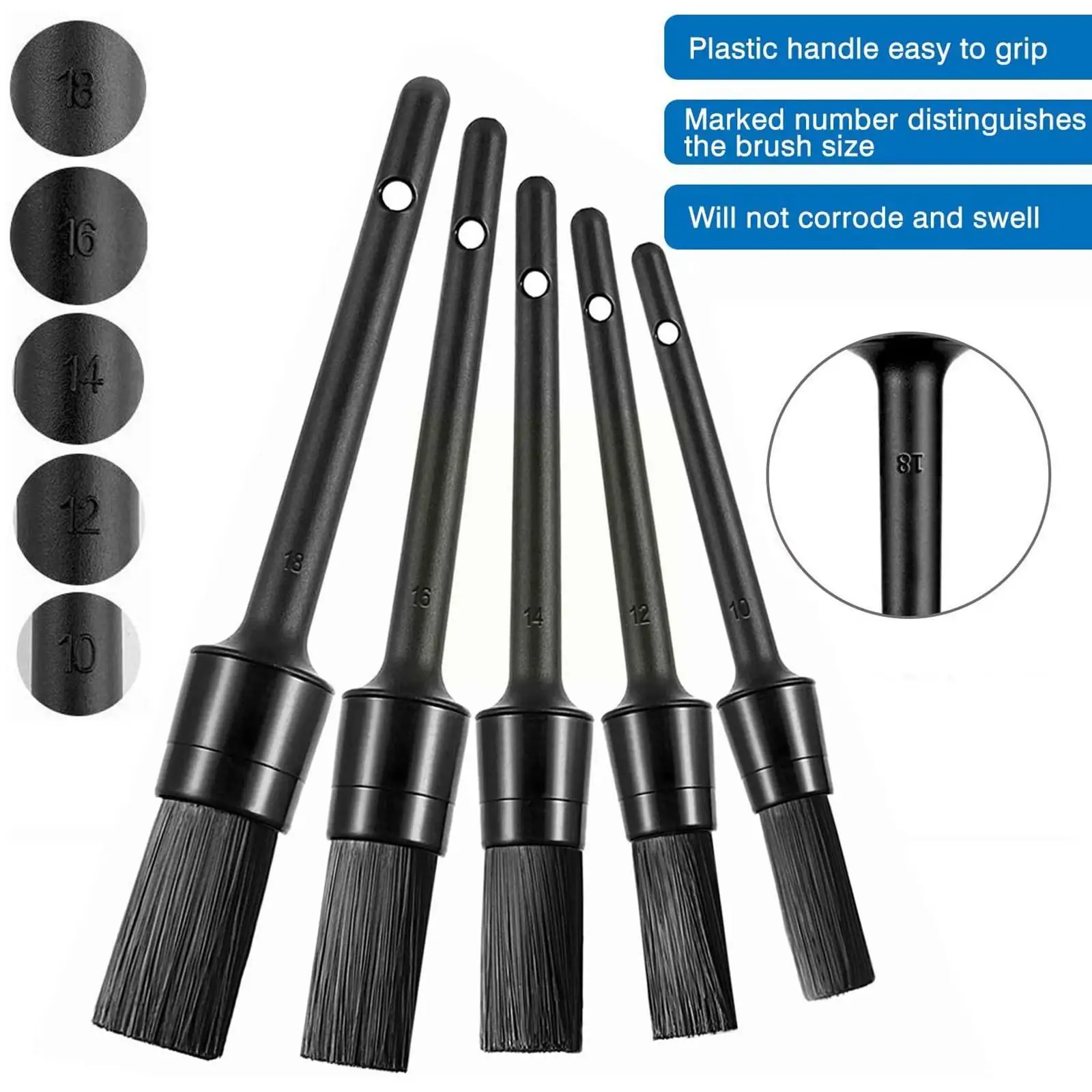 

5pcs/set Car Detail Brush Gap Brush Car Brush Tire Internal Brush Vent Washing Cleaning Set Car Tool O9W6