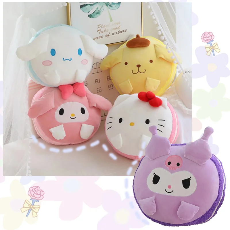

Розовая Подушка Sanrioed Kawaii С мультяшным рисунком, милая Подушка My Melody Cinnamoroll Kuromi Purin Dog, милая подушка в женском стиле, прекрасный подарок