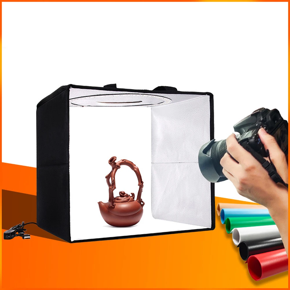 

12inch Light Box With LED Lights Photo Lighting Studio Shooting Tent Box 6 Color Backdrops For Small Items