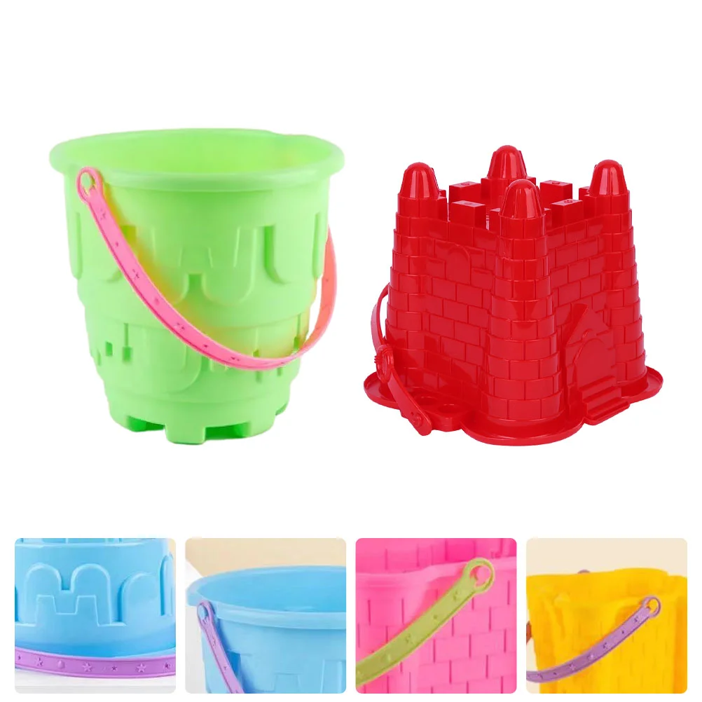 

2pcs Funny Summer Outdoor Sand Castle Bucket Beach Buckets Sand Buckets