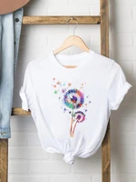 dandelion trend cute casual graphic print t shirts women 90s style casual fashion aesthetic female tops tees