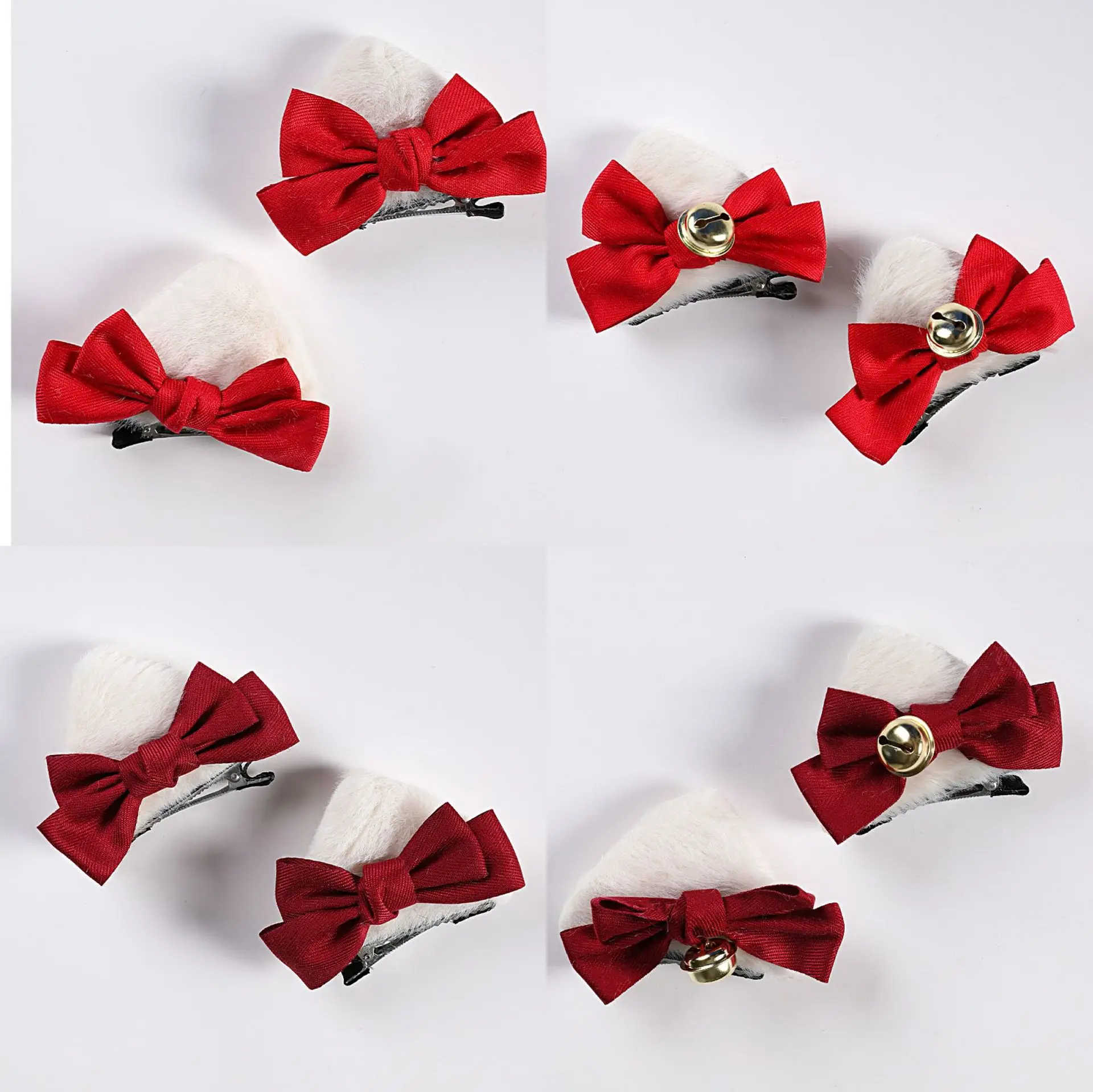 

2PCS Plush Cat Ears With Bell Hair Clip Cute Cartoon Three-Dimensional Pair Clip Sweet Hair Clips Headwear Ornaments Gift