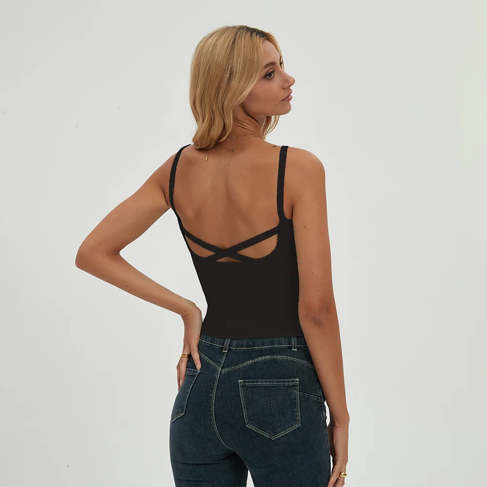 U-образный сетчатый жилет с открытой спиной маленькие подтяжки для женщин летняя