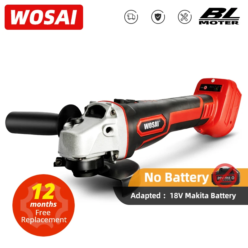 

WOSAI M10 беспроводной электрический бесщеточный угловой электрический шлифовальный станок Полировочная резка для 18 в Makita литиевая батарея